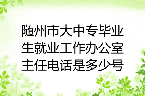 随州市大中专毕业生就业工作办公室主任电话是多少号