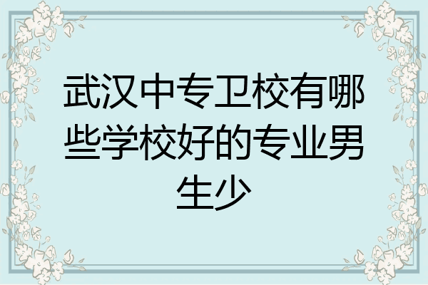 武汉中专卫校有哪些学校好的专业男生少