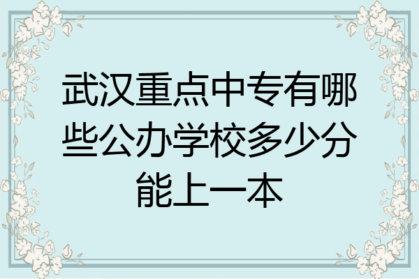 武汉重点中专有哪些公办学校多少分能上一本