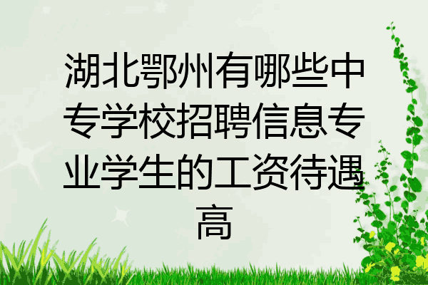 湖北鄂州有哪些中专学校招聘信息专业学生的工资待遇高