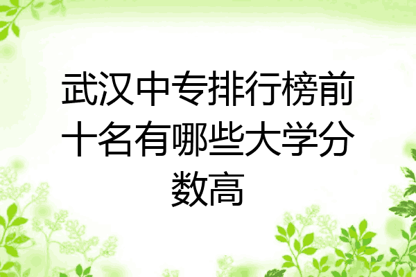武汉中专排行榜前十名有哪些大学分数高