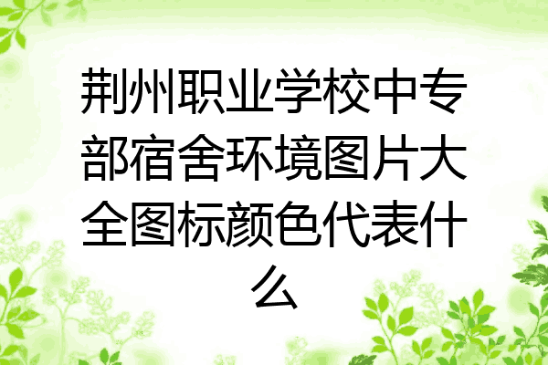 荆州职业学校中专部宿舍环境图片大全图标颜色代表什么