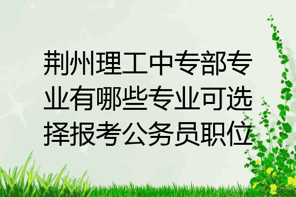荆州理工中专部专业有哪些专业可选择报考公务员职位