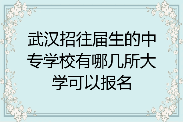武汉招往届生的中专学校有哪几所大学可以报名