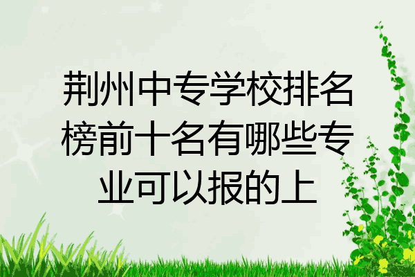 荆州中专学校排名榜前十名有哪些专业可以报的上