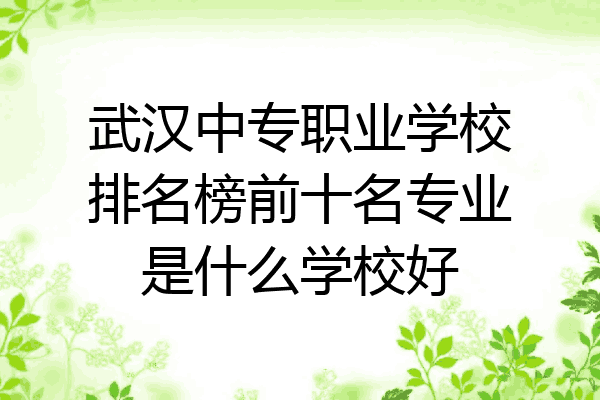 武汉中专职业学校排名榜前十名专业是什么学校好