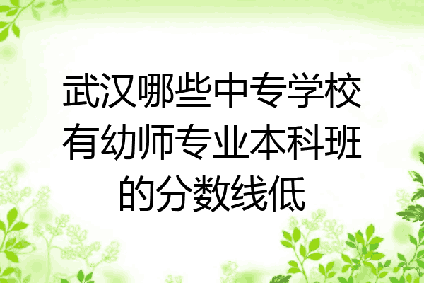 武汉哪些中专学校有幼师专业本科班的分数线低