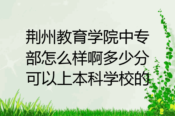 荆州教育学院中专部怎么样啊多少分可以上本科学校的