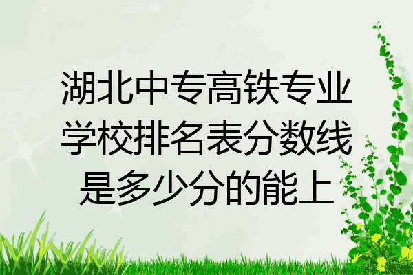 湖北中专高铁专业学校排名表分数线是多少分的能上