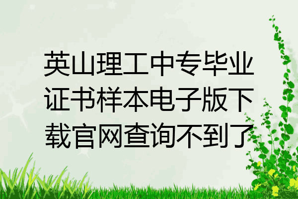 英山理工中专毕业证书样本电子版下载官网查询不到了