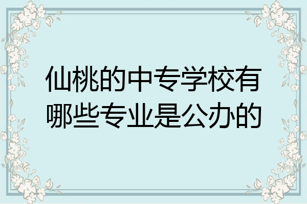 仙桃的中专学校有哪些专业是公办的