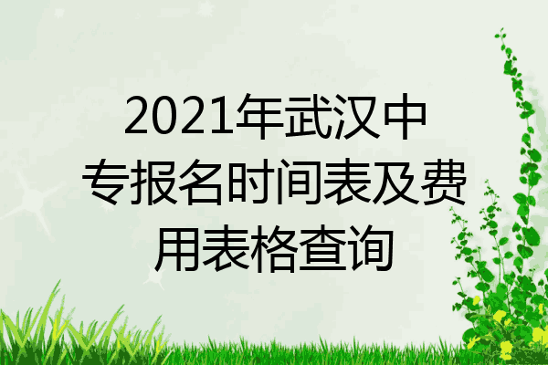 2021年武汉中专报名时间表及费用表格查询