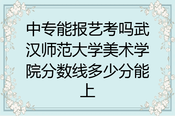 中专能报艺考吗武汉师范大学美术学院分数线多少分能上