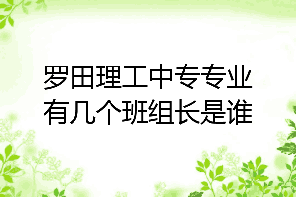 罗田理工中专专业有几个班组长是谁