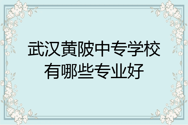 武汉黄陂中专学校有哪些专业好