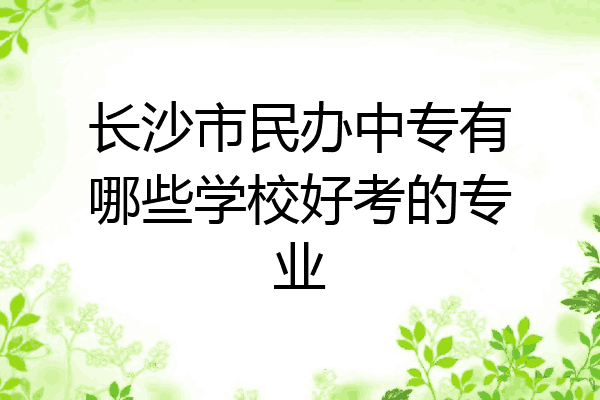 长沙市民办中专有哪些学校好考的专业