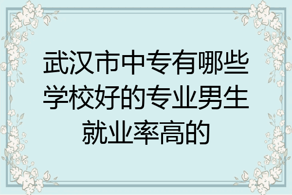 武汉市中专有哪些学校好的专业男生就业率高的