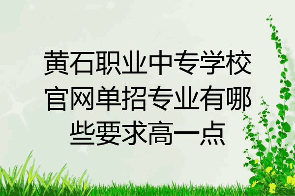 黄石职业中专学校官网单招专业有哪些要求高一点