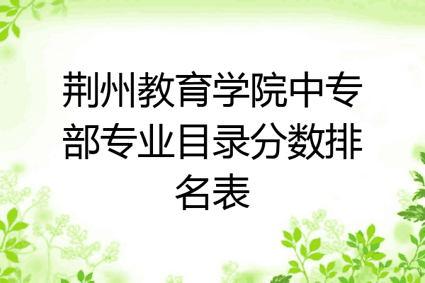荆州教育学院中专部专业目录分数排名表