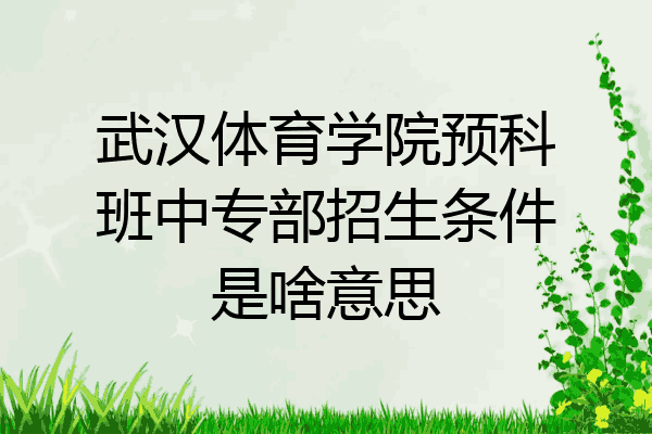 武汉体育学院预科班中专部招生条件是啥意思