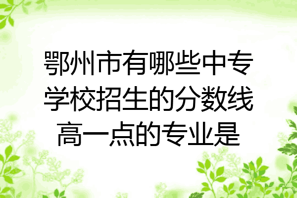 鄂州市有哪些中专学校招生的分数线高一点的专业是