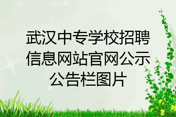 武汉中专学校招聘信息网站官网公示公告栏图片