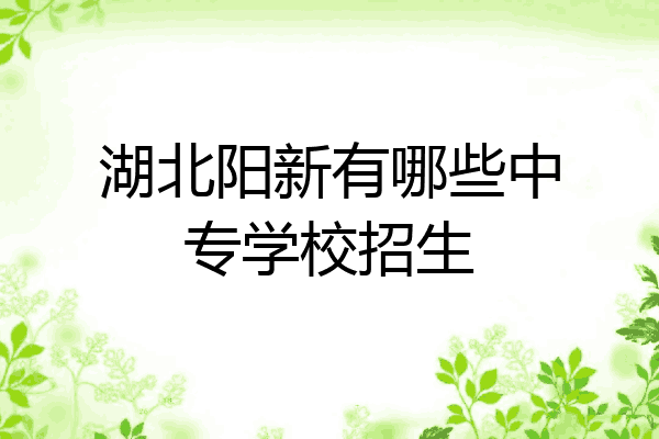 湖北阳新有哪些中专学校招生