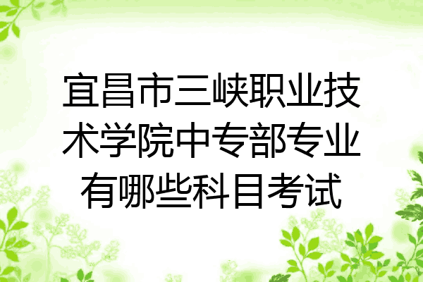 宜昌市三峡职业技术学院中专部专业有哪些科目考试