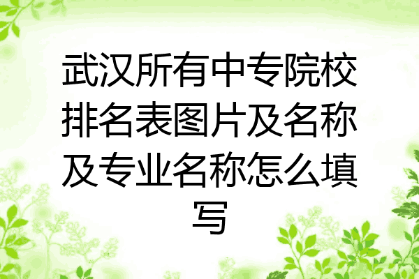 武汉所有中专院校排名表图片及名称及专业名称怎么填写