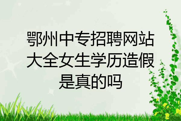 鄂州中专招聘网站大全女生学历造假是真的吗