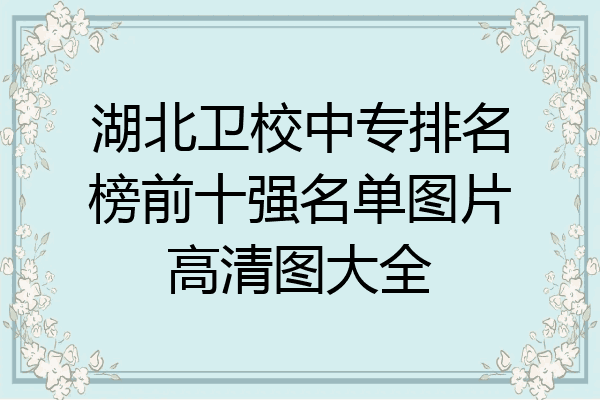 湖北卫校中专排名榜前十强名单图片高清图大全