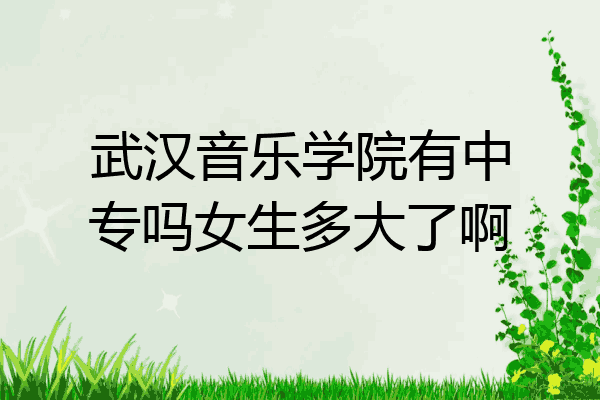 武汉音乐学院有中专吗女生多大了啊