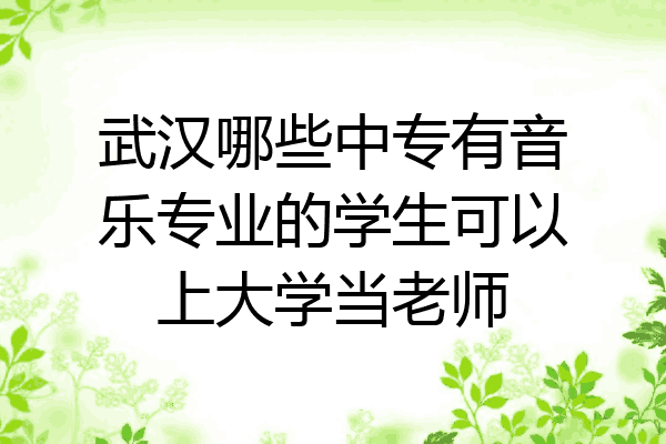 武汉哪些中专有音乐专业的学生可以上大学当老师