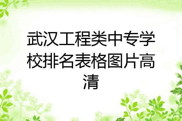 武汉工程类中专学校排名表格图片高清