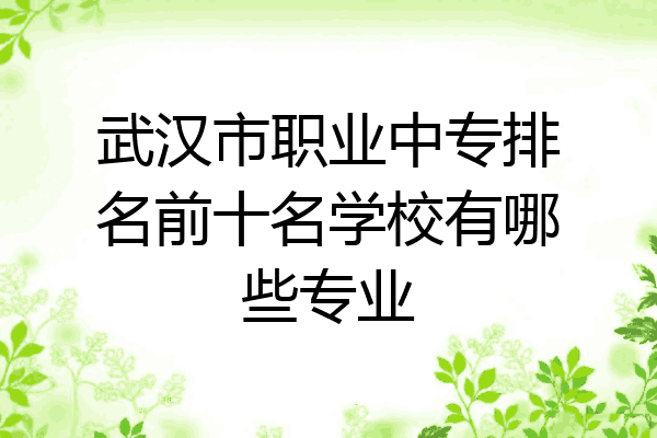 武汉市职业中专排名前十名学校有哪些专业
