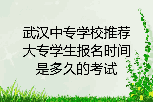 武汉中专学校推荐大专学生报名时间是多久的考试