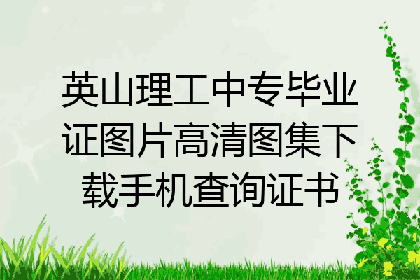 英山理工中专毕业证图片高清图集下载手机查询证书