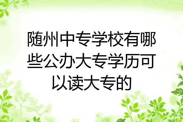 随州中专学校有哪些公办大专学历可以读大专的