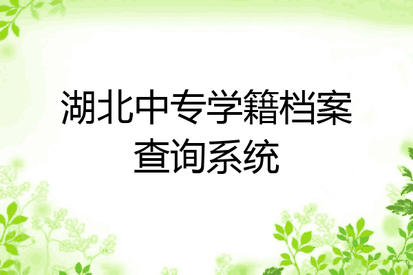 湖北中专学籍档案查询系统