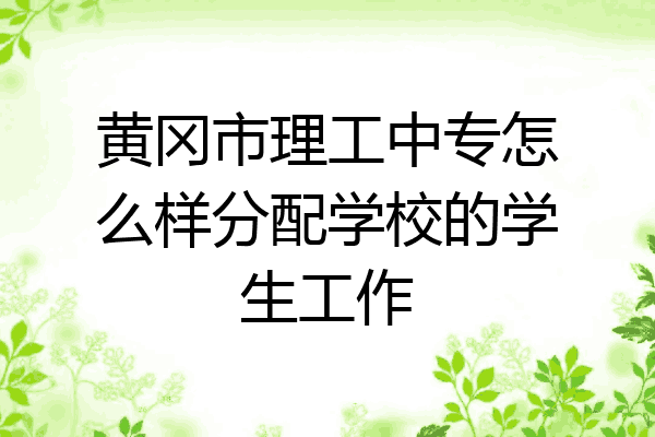 黄冈市理工中专怎么样分配学校的学生工作