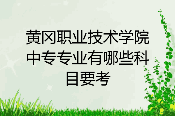 黄冈职业技术学院中专专业有哪些科目要考