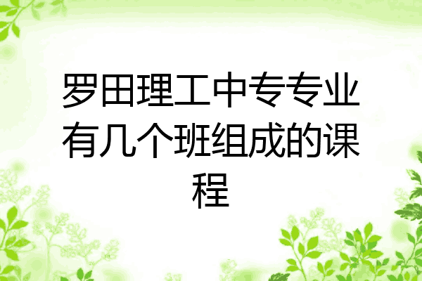 罗田理工中专专业有几个班组成的课程