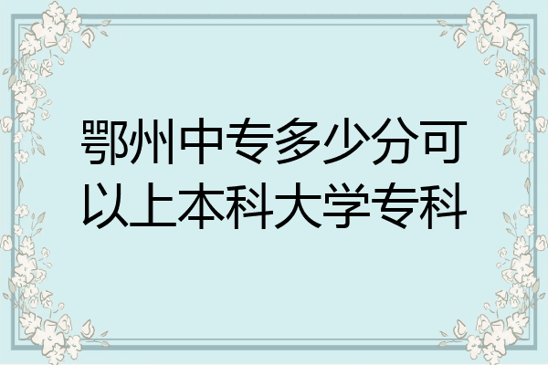 鄂州中专多少分可以上本科大学专科