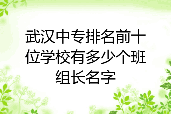 武汉中专排名前十位学校有多少个班组长名字