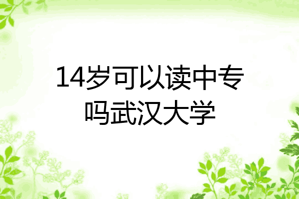 14岁可以读中专吗武汉大学