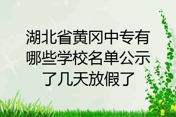 湖北省黄冈中专有哪些学校名单公示了几天放假了