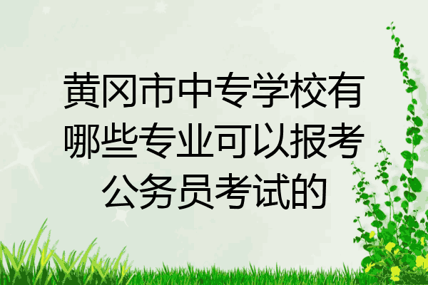 黄冈市中专学校有哪些专业可以报考公务员考试的