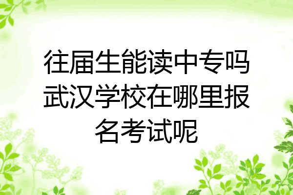 往届生能读中专吗武汉学校在哪里报名考试呢