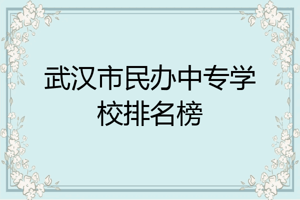 武汉市民办中专学校排名榜