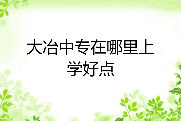 大冶中专在哪里上学好点